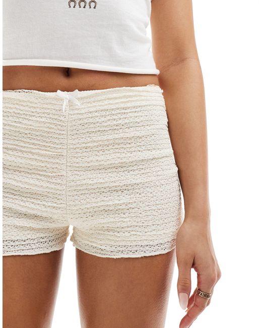 Miss Selfridge White Lace Ruffle Booty Shorts