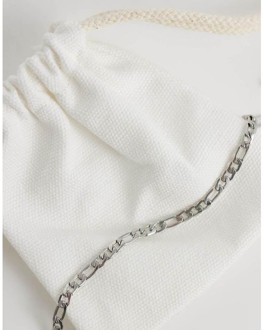 ASOS White Waterproof Stainless Steel Figaro Chain Bracelet for men