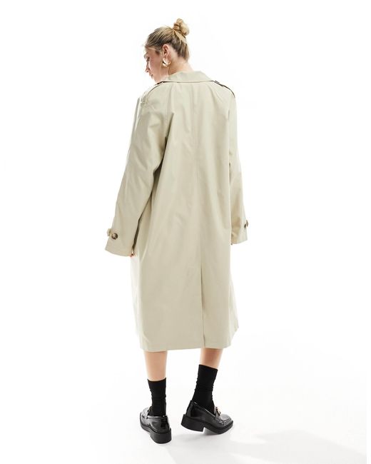 Trench-coat boutonné devant - beige Vila en coloris White