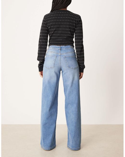 Jdy Blue High Waist Wide Leg Jeans