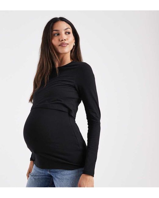 Mama.licious Blue Mamalicious Maternity Nursing Function Long Sleeve Jersey Top