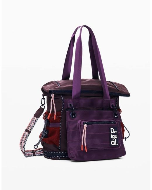 Desigual Purple Large Multiposition Voyager Backpack