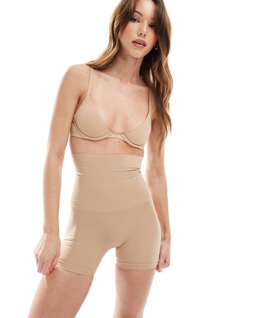 Vero Moda Natural – tammy – nahtlose, figurformende shorts