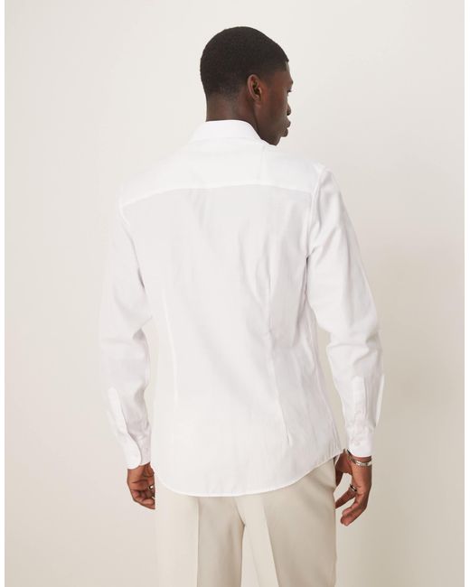 ASOS – elegantes, strukturiertes hemd in White für Herren