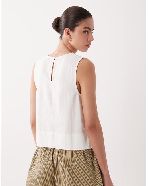 New Look White Linen Blend Shell Top