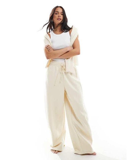 Bershka White Balloon Fit Trackies