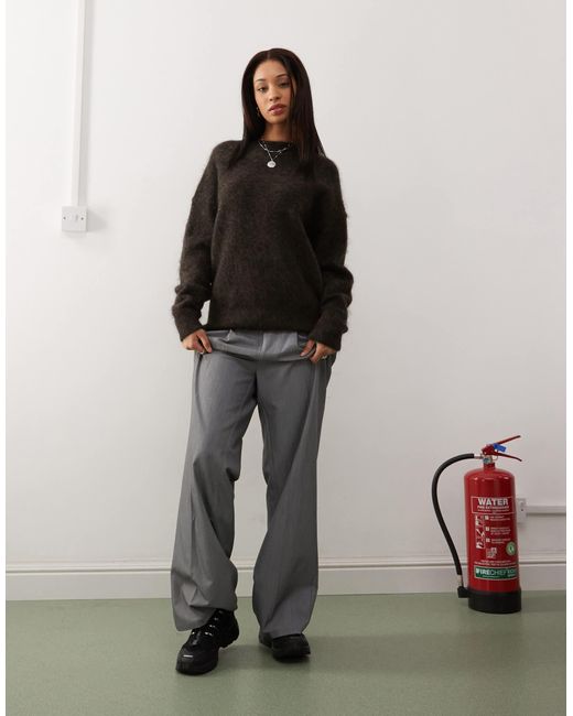 Weekday Brown Eneka Premium Mohair & Wool Blend Jumper