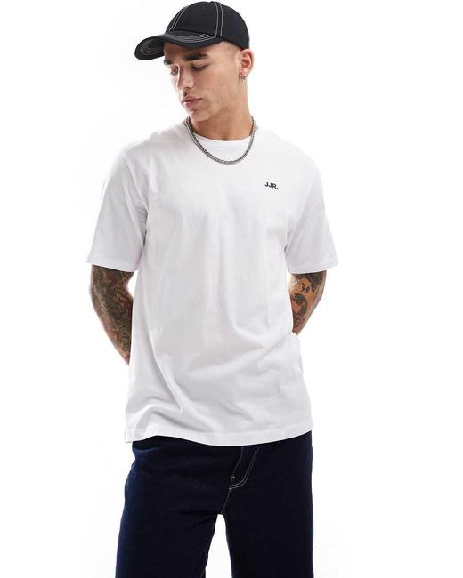 JJ Rebel White T-shirt With Small Chest Logo for men