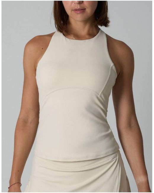 agon® White High Neck Tank Top
