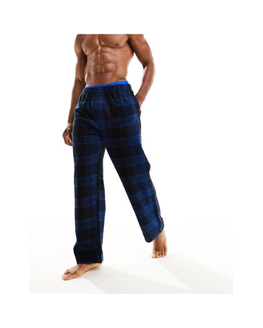Calvin Klein Blue Flannel Sleep Pants for men