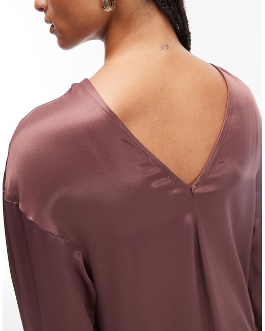 Robe babydoll longue à taille basse - bordeaux foncé ASOS en coloris Purple