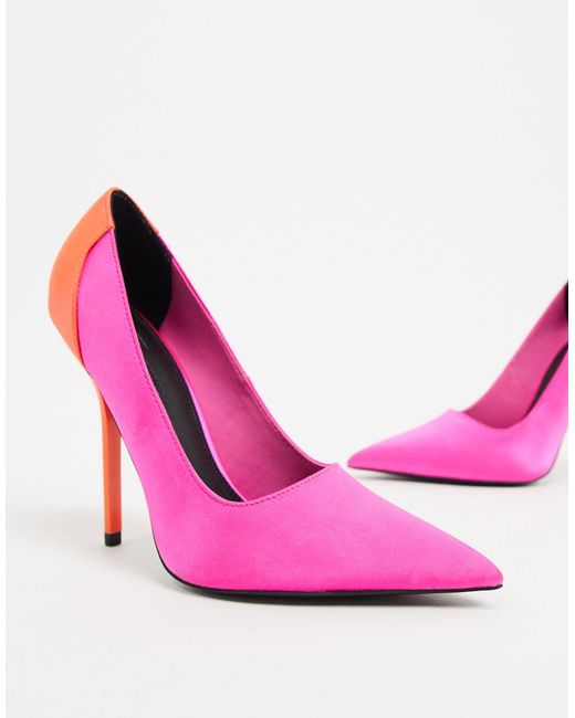 pink pointed court shoes