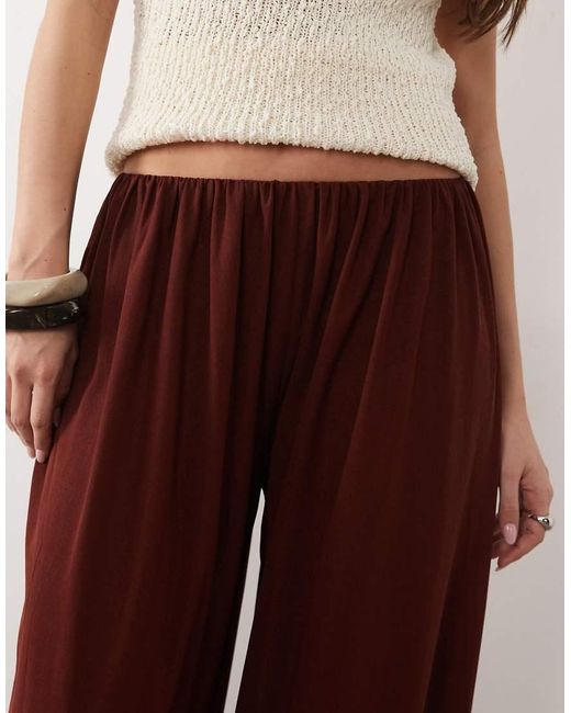 Mango Red Bubble Hem Trouser