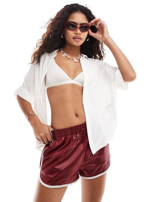 Monki Red Oversize Boxy Blouse