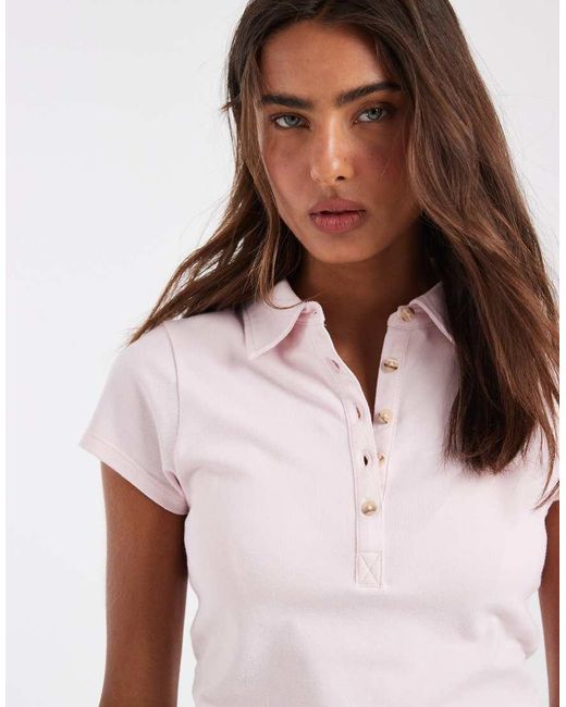ASOS White Picquot Shrunken Polo