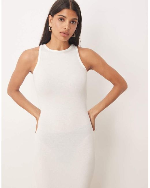 agon® Natural Crew Neck Maxi Dress