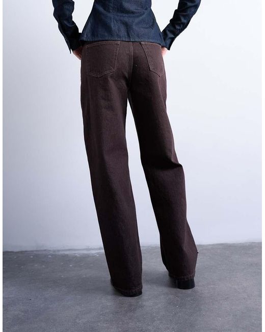 TOPSHOP Blue Column Mid Rise Jean