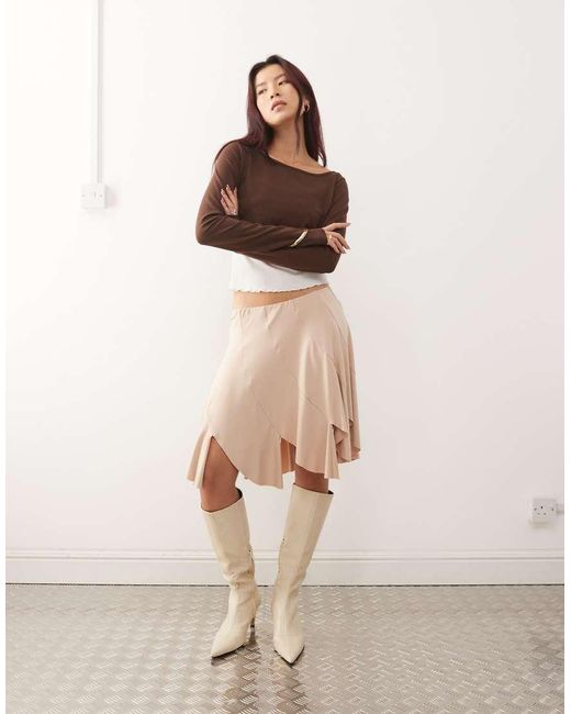 Susmie's Brown Sophie Crop Overlay Long Sleeve Top