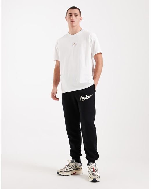 Nike Black Club Joggers With Swoosh Detail for men