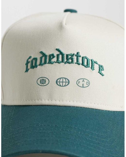Faded Store Multicolor Gothic Logo Cap With Contrast Peak