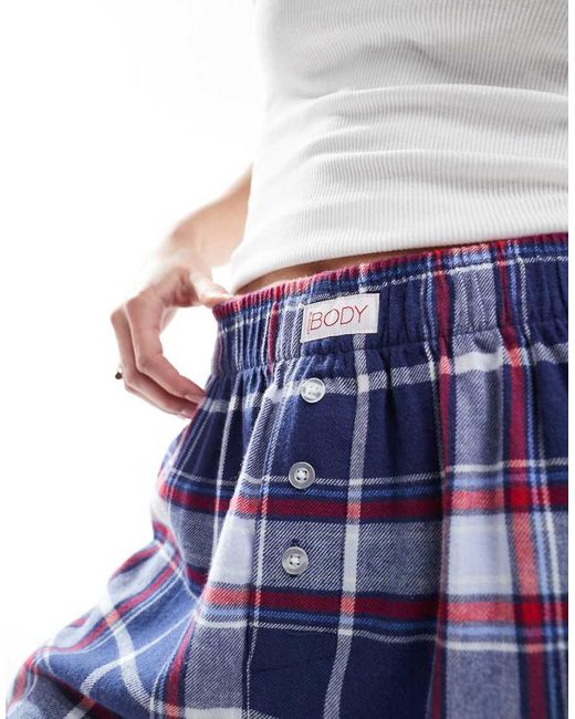 Cotton On Blue Cotton On Flannel Boyfriend Pyjama Short