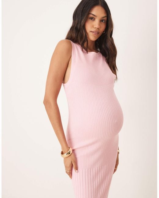 ASOS Pink Asos design maternity – gestricktes midaxi-kleid