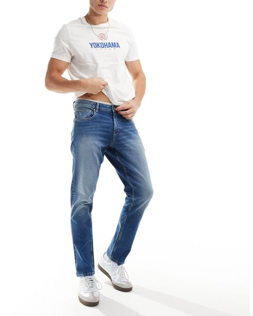 ASOS Blue Stretch Slim Jeans for men