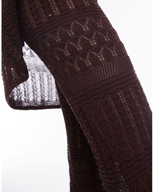 TOPSHOP Brown Knitted Longline Pants