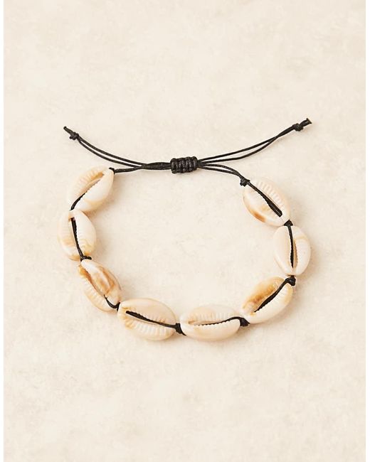 Bracciale Con Conchiglie Sintetiche Color Crema di ASOS in Natural da Uomo