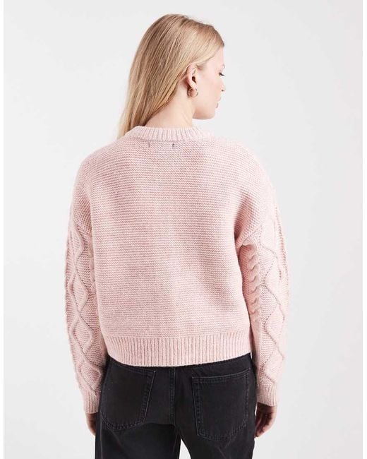 New Look Pink Cable Cardigan