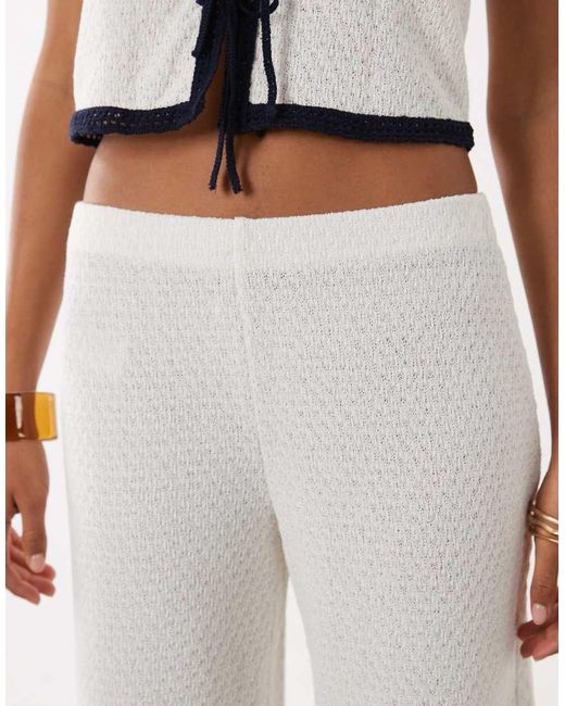 Mango White Nati Cotton Mix Knitted Trouser Co-Ord
