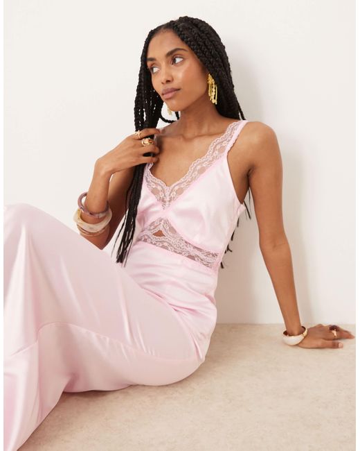Never Fully Dressed Pink – mimi – midaxi-kleid aus satin