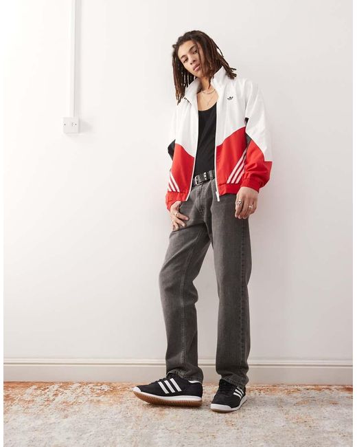 Adidas Originals Red Woven Track Top for men