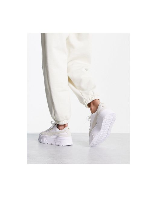 PUMA White Mayze Stack Cord Detail Trainers