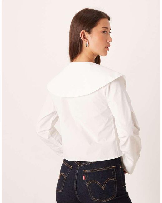 Glamorous White Oversized Collar Shirt