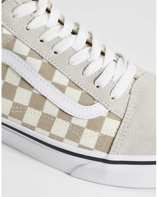 Vans White Old Skool Checkerboard Sneakers