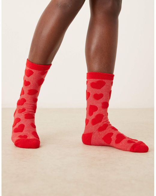 Accessorize Red – flauschige socken