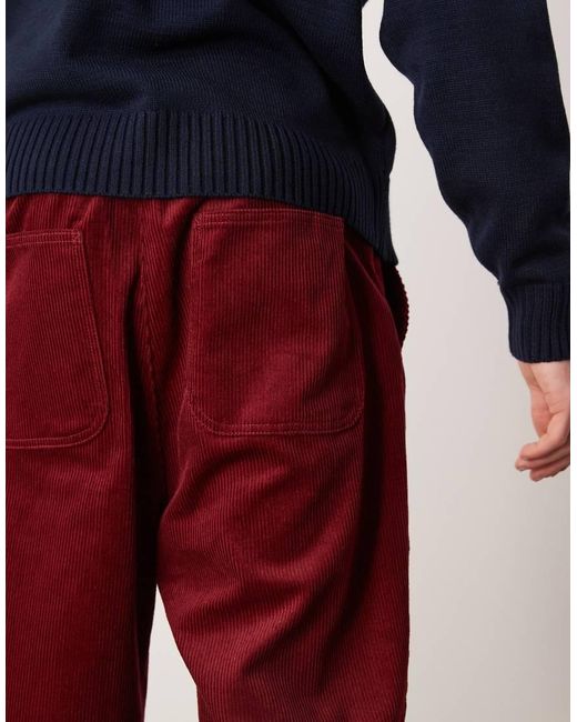 ASOS Smaltoelopende Broek Van Corduroy in het Red voor heren
