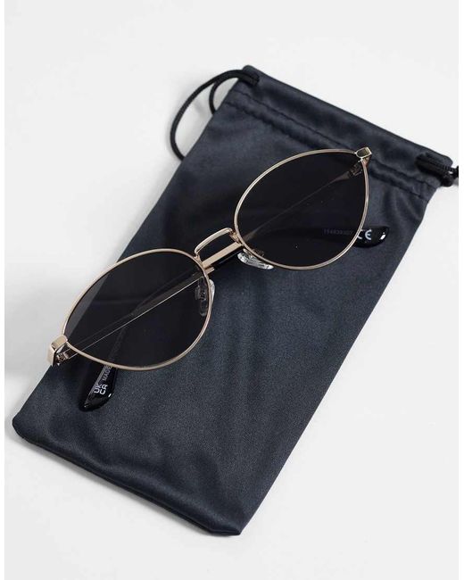 ASOS White Metal Angled Sunglasses