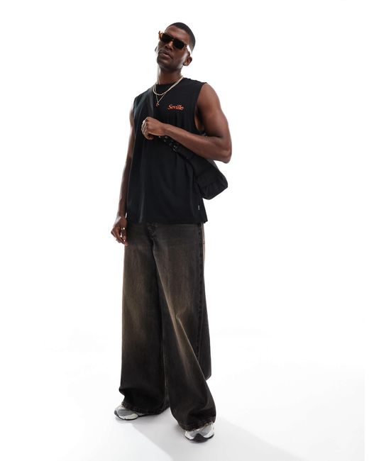Only & Sons – oversize-trägertop in Black für Herren