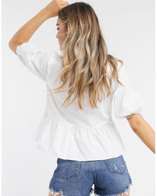 peplum top with collar