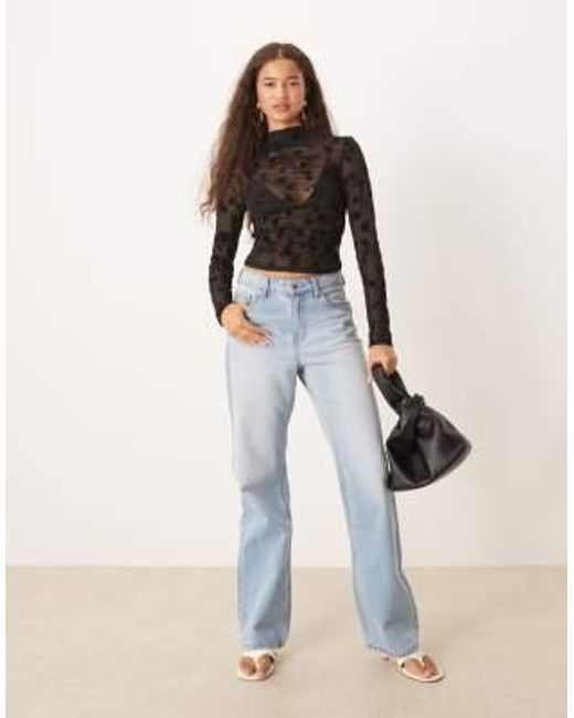 ASOS Black – langärmliges, hochgeschlossenes oberteil
