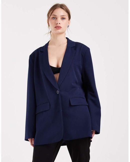 Pieces Oversized Elegante Blazer in het Blue