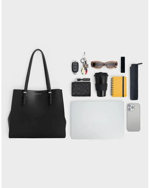 Charles & Keith Black Sansa Tote Bag