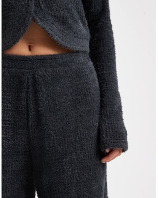 ASOS Black Co-Ord Textured Fluffy Barrel Leg Trouser