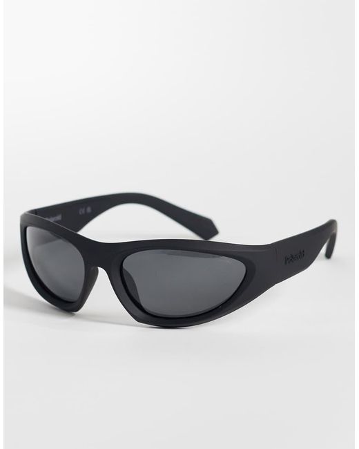 Polaroid Sunglasses Black Polaroid Sporty Wrap Sunglasses With Polarized Lenses