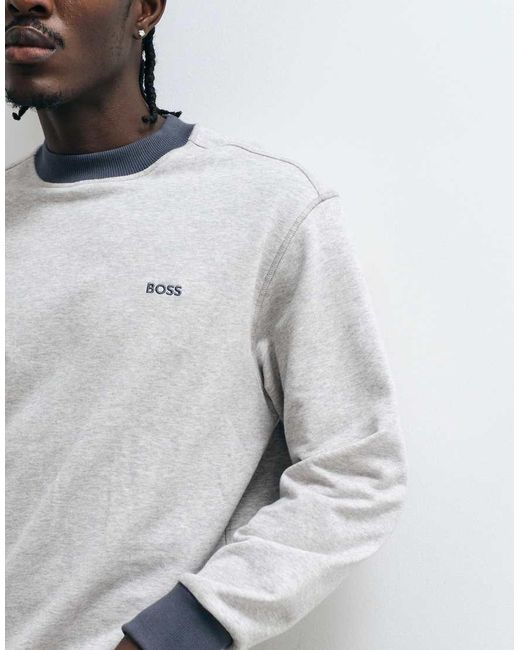 Boss Gray Chest Logo Sweatshirt for men