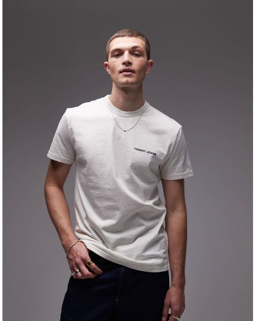 Tommy Hilfiger Gray Diagonal Backprint Logo T-Shirt for men