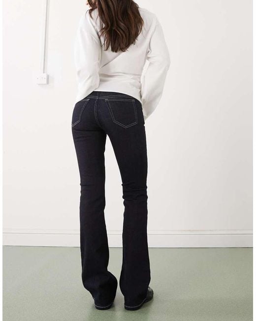 Weekday White Luna Low Waisted Skinny Bootcut Jeans