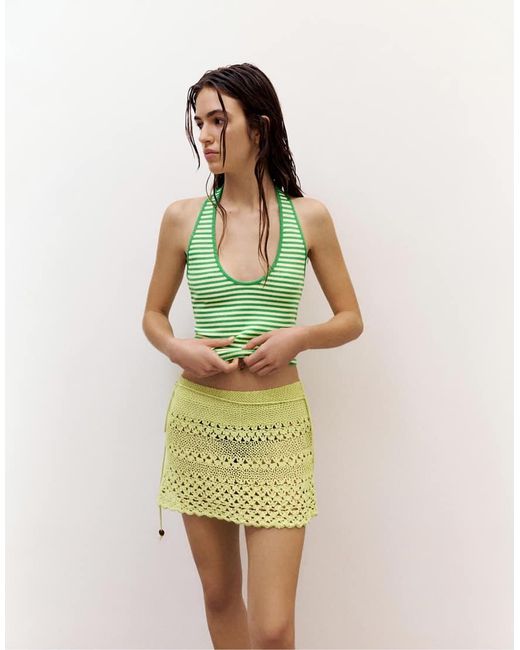 Pull&Bear Gestreepte Haltertop in het Blue